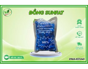 Đồng sunfat CuSO4.5H2O gói 1kg - Xử lý nước ao nuôi tôm, hồ bơi