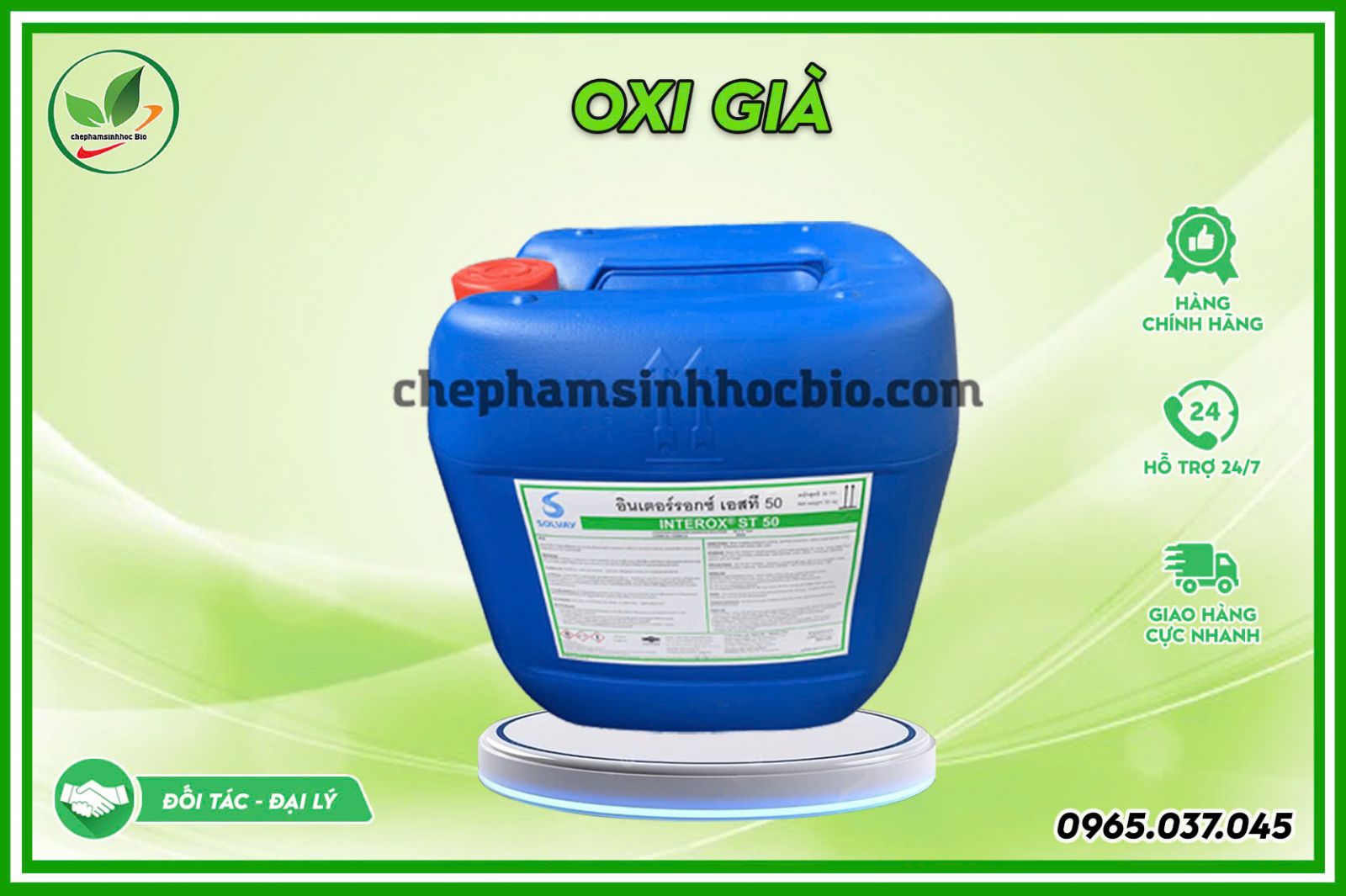 Nước Oxy già H2O2 công nghiệp 50% hàng Thái Lan